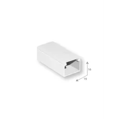 SBE TECH--SBE TECH SBE-1619 - Canaleta plástica / PVC / Una vía / Alto 1.6 cm, Ancho 1.9 cm, Largo 2 metros-