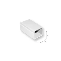 SBE TECH--SBE TECH SBE-2023 Canaleta plástica / PVC / Una vía / Alto 2 cm, Ancho 2.3 cm, Largo 2 metros-