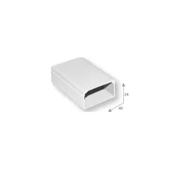 SBE TECH--SBE TECH SBE-2440 - Canaleta plástica / PVC / Una vía / Alto 2.4 cm, Ancho 4 cm, Largo 2 metros-
