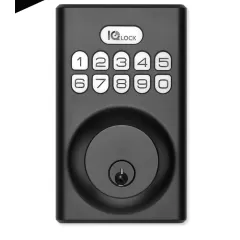 QOLSYS--QOLSYS IQDLK-PGK-MB Cerradura con botón pulsador - Cerradura Inteligente PowerG, color negro mate ( Matted Black ) #TECNOWEEN #TW5 #CINE-