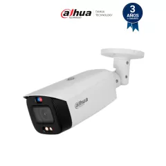 DAHUA--DAHUA IPC-HFW3449T1-AS-PV-V2 Cámara IP Bullet 4MP ofrece TiOC, WizSense, AcuPick, Iluminador Dual, Disuasión Activa, Lente 3.6mm, asi como sirena y estrobo azul y rojo, SMD 4.0 y protección IP67. Con ranura micro SD.-
