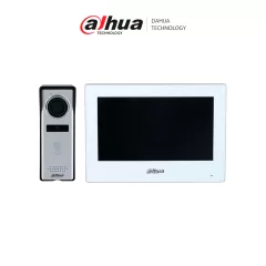 DAHUA--DAHUA DHI-KTH01 - Kit de Videopotero Hibrido/ Frente de Calle Analogico con Camara de 1.3 MP/ Monitor Touch de 7 Pulgadas WiFi/ 4 Hilos al Frente de Calle/ 6&1 E&S de Alarma/ Soporta Camaras IP/ Compattible App DMSS/ Apertura remota puerta /-