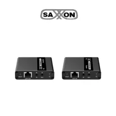 SAXXON--SAXXON LKV223P - Kit extensor de video HDMI/ Resolucion 4K/ 60 Hz/ Hasta 70 metros con Cat6/ 6A/ 7 Cero latencia/ Loop HDMI/ Soporta HDR/ Infra rojo de 2 Vias/ Salida de audio/ Se energiza solo el transmisor-