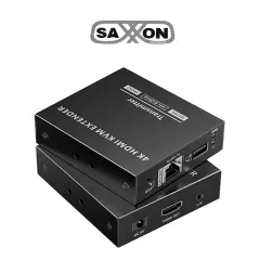 SAXXON--SAXXON LKV565KVM-P - Kit extensor HDMI de 2 Puertos/ Hasta 70 metros Con Cable CAT6/ 6A/ 7/ Resolucion 4K @ 60Hz/ PoC/ Transmisor IR/ Plug and play/ Soporta HDR/ Cero Latencia/ Solo se energiza el transmisor-