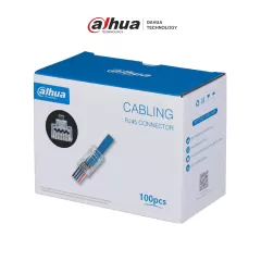 DAHUA--DAHUA DH-PFM976-631-PT - Caja con 100 Plugs Pass through RJ45 Cat6/ Chapado de Oro de 15 U"/ Clasificación de Resistencia al Fuego UL94V-2 /-