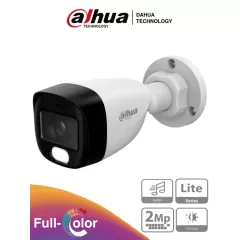 DAHUA--DAHUA HAC-HFW1209CN-A-LED-S3 - Cámara Bullet Full Color 1080p/ Llente de 2.8 mm/ 107.8° de Apertura/ Micrófono Integrado/ 30 Metros de Luz Visible/ DWDR/ Starlight/ IP67/ Compatible con CVI/AHD/CVBS/-