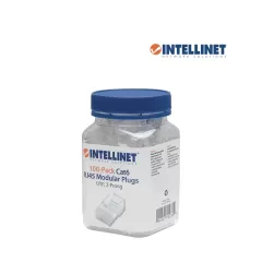 INTELLINET--INTELLINET 502344 PLUG RJ45 CAT6 MULTIFILAR UTP BOTE 100 PZAS ORO 15-MICRAS UTP, 2 puntas, para cable multifilar, 100 plugs en bote-