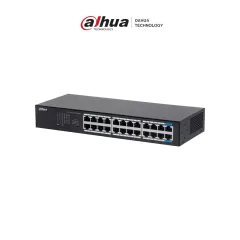 DAHUA--DAHUA DH-S3024-24GT - Switch Gigabit de 24 puertos no administrable, Capa 2, Carcasa metálica, switching de 48G, tasa de reenvío de 35.7 Mbps, memoria buffer de 8.4Mb, y protección avanzada contra descargas.-