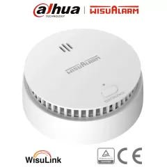 DAHUA--DAHUA WISUALARM DHI-HY-SA30A-R8-Detector de Humo Inalámbrico(Interconectable Hasta 24 Disp) Sensor Fotoeléctrico, Sonido de Alarma de 85dB, Alarma Visual y Audible,Batería Sellada de hasta 10años,Certificaciones TÜV and CE-