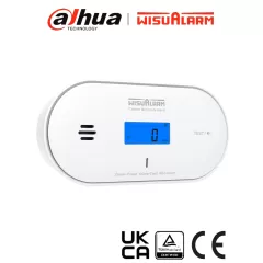DAHUA--DAHUA WISUALARM DHI-HY-GC30A - Detector de monóxido de carbono (CO) autónomo, Mide temperatura y humedad, Batería de 10 años, Pantalla informativa y luces indicadoras, Alarma de 85 dB, Certificaciones TÜV, CE y UKCA,-