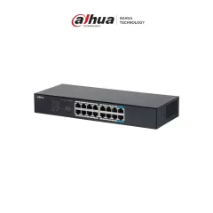 DAHUA--DAHUA DH-S3016-16GT- Switch Gigabit de 16 Puertos No Administrable de capa 2, con velocidad 10/100/1000 Mbps, capacidad de conmutación de 32G, tasa de reenvío de 23.8 Mbps y protección contra descargas.-