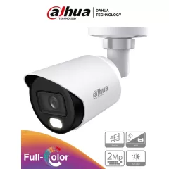DAHUA--DAHUA DH-HAC-HFW1239TN-A-LED-0360B-S3 - Cámara Bullet Full Color de 2 Megapixeles 1080p, micrófono integrado, lente de 3.6mm, WDR 130dB, LEDs para 20m, protección IP67 y tecnología Starlight.-