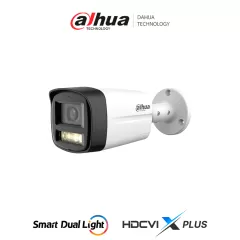 DAHUA--DAHUA HAC-HFW1200TLM-IL-T- Cámara Bullet de 2 MP/ HDCVI X PLUS/ Lente de 2.8 mm Apertura de Hasta 111°/ Audio Bidireccional/ Iluminador Dual Inteligente Hasta 40m/ Metal + Plastico/-