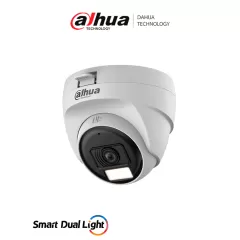 DAHUA--DAHUA HAC-T1A21N-U-IL-A - Cámara Domo de 2 MP Serie Cooper/ Lente de 2.8 mm Apertura Hasta 100°/ Iluminación Dual Inteligente Hasta 25Mts con IR & 20Mts Luz Calida/ Micrófono Integrado/ Policarbonato/-