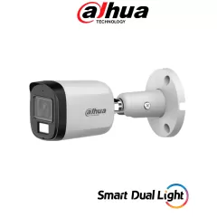 DAHUA--DAHUA DH-HAC-B2A51N-U-IL-A- Cámara Bullet 5 Megapixeles/ Lente 2.8 mm Apertura Hasta 106°/ Iluminación Dual Inteligente/ Iluminación Hasta 30Mts IR + 20Mts Luz Calida/ Micrófono Incorporado/ Metal/ Para Exterior IP67-