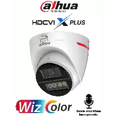 DAHUA--DAHUA DH-HAC-HDW1249XN-A-PRO -Cámara Domo HDCVI 2MP WizColor/ HDCVI X PLUS/Video 24 Horas a Color/ Corrección de Distorsión de Imagen mediante IA/ Iluminador Inteligente/Hasta 50m de Dist de Ilumin/Doble Mic Incorp/Campo de Visión de Hasta 101°-