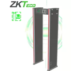 ZKTECO--ZKTECO ZKD2180 - Arco detector de metales con 18 zonas de detección, pantalla LCD de 3.5", 256 niveles de sensibilidad, y funciones de contador para alarmas y personas-