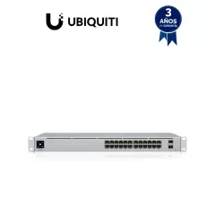 UBIQUITI--UBIQUITI USW-24-POE UniFi Switch Gen2, Capa 2 de 24 puertos (16 PoE 802.3af/at + 8 Gigabit) + 2 puertos 1G SFP, con 95W de potencia y pantalla informativa.-