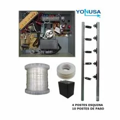 YONUSA--YONUSA PAKEY10000127AF - Paquete de ENERGIZADOR de alta frecuencia ANTIPLANTAS 10 000V / Postes de paso / Postes esquina / Bobina de alambre / Cable bujia / Bateria-