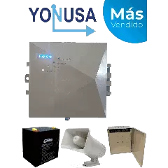 YONUSA--YONUSA EYNG12001BAT - Energizador de nueva generación de12,000 V con hasta 2,500 metros lineales, compatible con modulo Wifi, incluye Sirena de 30W con gabinete metálico y batería de respaldo de 12VDC a 4.5 Ah-