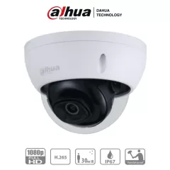 DAHUA--DAHUA DH-IPC-HDBW1230EN-0280B-S5- Cámara IP Domo Antivandalica de 2 Megapixeles/ Lente de 2.8 mm/ 104 Grados de Apertura/ Metalica/ IR de 30 Mts/ IP67/ IK10/ PoE/ DWDR/-