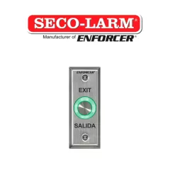 SECO-LARM--Seco-Larm SD6176SS1Q - Botón de salida piezoeléctrico de acero inoxidable IP 65 con Luz LED verde / Salidas NO y NC-