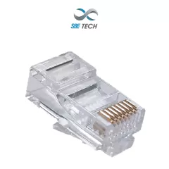 SBE TECH--SBE TECH 24018P8C - Plug RJ45 8 posiciones 50 micras de Oro CAT5e (50 pza)-