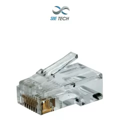 SBE TECH--SBE TECH PLUGRJ45C6 - Conector plug RJ45 para cable UTP CAT 6 con recubrimiento de oro de 50 micras, paquete de 50 piezas-