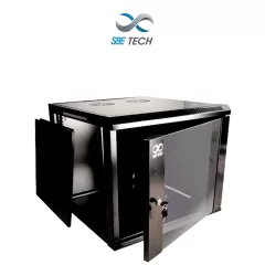 SBE TECH--SBE TECH GNLPAR9UR- Gabinete de pared de 9 UR con una profundidad de 45.0 cm y puerta delantera de cristal templado.-