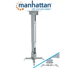MANHATTAN--MANHATTAN 461191 - Soporte de Proyector para Montaje en Techo o Pared/ 20 Kg de Carga/ Altura Ajustable/ Inclinación y Rotación Ajustable/ Movimiento Articulado/ Color Plata/ Diseño Multipropositos/-