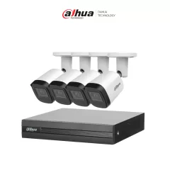 DAHUA--DAHUA KITXVR1B04H-I4B2A51-U - Kit de 4 Cámaras metálicas 5 MP Lente de 2.8mm y un DVR Cooper-I WizSense, 4 Canales + 1 IP o Hasta 5 Canales IP. Soporta Con IA, H.265+, SMD Plus y Búsqueda de Humanos y Vehículos.-