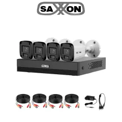SAXXON--SAXXON SUA-KIT/XVR1E04-I/4-B20P-0280B - Kit 4 Canales HDCVI 1080P/ 4 Cámaras B20P 2.8mm Apertura Hasta 100°/ Grabador Soporta Hasta 5 Canales IP y Detección de Movimiento Inteligente/ Policarbonato/-
