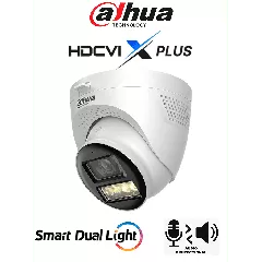 DAHUA--DAHUA DH-HAC-HDW1500TQN-IL-T - Cámara Domo 5MP/ Mic Integrado y Audio Bidirec/ Iluminación Dual Mediante IR y Luz Calida/ Hasta 40 Mts de Iluminación/ Lente de 2.8mm Apertura Hasta 111°/ 3DNR Para Reducción de Ruido/ IP67/ Policarbonato + Metal-
