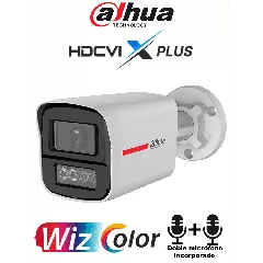 DAHUA--DAHUA DH-HAC-HFW1549XN-A-PRO - Cámara Bullet 5MP WizColor/Imagen 24 Horas a Color/Corrección de Dist de Imagen Mediante IA/ Iluminador Int con Luz Calida/Hasta 50m Ilumin/Doble Mic Incorp/Campo de Visión de Hasta 101°/WDR Real/Policarbonato+Metal-