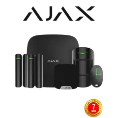 AJAX--AJAX KIT RESIDENCIAL B- Panel de alarma Hub2Plus conexión Ethernet / WiFi / LTE, APP “AJAX PRO” iOS y Android , 1 sensor de movimiento, 2 detectores para puerta o ventana, 1 control remoto y una sirena interior inalámbrica Color Negro.-