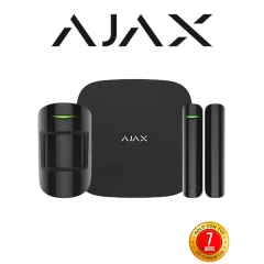 AJAX--AJAX KIT STARTER B - Panel de alarma Hub2Plus conexión Ethernet / WiFi / LTE, APP “AJAX PRO” iOS y Android , 1 sensor de movimiento y 1 detector de puerta o ventana con entrada auxiliar en color Negro-