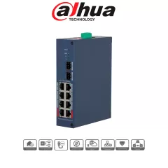DAHUA--DAHUA DH-CHS4210-8GT-110 - Switch PoE Gigabit/ 8 Puertos PoE GE/ 2 Puertos Uplink SFP/ 1 Puertos Uplink RJ45 GE/ 120 Watts Totales/ 2 Ptos Hasta 90W/ Administrable en la Nube por Dolink Care/ Switching 33 Gbps-