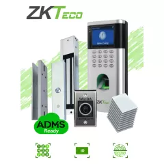ZKTECO--ZKTECO LF10KIT - Control de Acceso para una Puerta / 1500 Usuarios / Incluye Electro-Imán / Botón de Salida / Montaje Tipo U para Puerta de Metal, Madera y Cristal con marco / 10 Tarjetas RFID 125 Khz-
