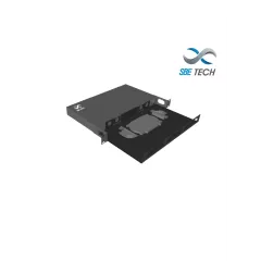 SBE TECH--SBE TECH SBE-DFO18D - Distribuidor de fibra óptica con charola deslizable / acepta 3 placas de 6 acopladores / 1 UR-