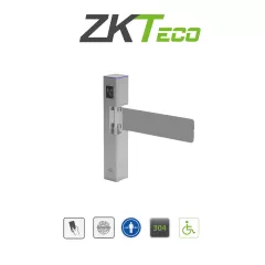ZKTECO--ZKTECO SBT2000S - Puerta de Cortesía Bidireccional de Alto Flujo/ Carril de 90 cm/ 110V/ Acero Inoxidable/ Aleta de Vidrio Templado/ Fácil Integración con Controles de Acceso Facial, Palma, QR, Proximidad y botones/ No cuenta con Lectores y Panel-