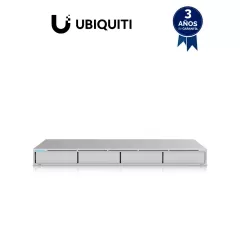 UniFi--Ubiquiti UNVR - NVR Empresarial UniFi Protect recomendado para 15 cámaras 4K o 50 cámaras Full HD, con 4 bahías de disco duro, puerto Gigabit RJ-45 y configuración RAID 1 o RAID 5 automática.-