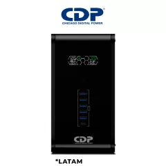 CHICAGO DIGITAL POWER--CDP R-Smart751 - UPS / 750VA / 375W / 10 Terminales de salida / 5 Salidas con respaldo de batería y AVR / 5 Salidas con supresión de picos / Pantalla LCD /-