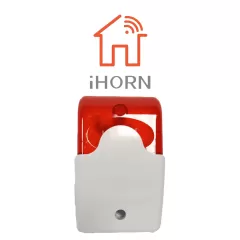 HORN--IHORN HC103 - Sirena con Estrobo color rojo / Interior / Compatible con paneles IHORN / RISCO / DSC / BOSCH / 12 V-