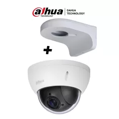 DAHUA--DAHUA SD22204IGCPAK - Camara mini PTZ de 2 MP HDCVI / 4X Zoom óptico con brazo de pared PFB203W incluido-