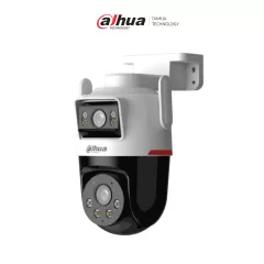 DAHUA--Dahua DH-IPC-PTS2349B3-SW-E2-PV-Cámara IP PT Wifi Dual de 6 MP,2 Lentes de 3MP(Fijo y PT),WizColor/ Detección inteligente de doble canal/Luz cálida de 40m, Microfono y Altavoz Integrados/IA/Autotracking/Disuación activa/Ranura MicroSD/IP66-