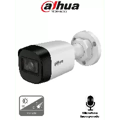 DAHUA--DAHUA DH-HAC-HFW1500RLN-A-S3-DIP - Cámara Bullet de 5 Megapíxeles Starlight/ Micrófono Integrado/ Lente de 2.8mm/ Hasta 30 mts de Iluminación Inteligente/ IP67-