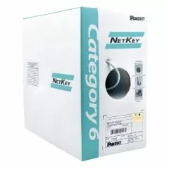 PANDUIT NUC6C04IG-ME Bobina de Cable UTP 100% cobre, NetKey / Caja con 1,000 Pies (305 metros) / 4 pares / 24 AWG / Categoría 6 / Gris