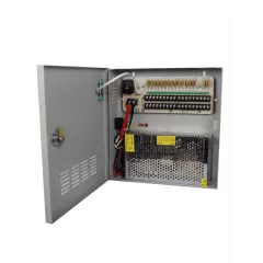 SAXXON PSU1220D18 - Fuente de 12 vcd/ 20 Amperes/ Para 18 Camaras/ 1.1 Amper por Canal/ Protección contra Sobrecargas/ Certificación UL/