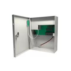 SAXXON PSU1210D9B - Fuente de Poder de 12 vcd/ 10 Amperes/ Para 9 Camaras/ Compatible con Bateria de Respaldo/ 1.1 Amper por Canal/ Protección contra Sobrecargas/ Certificación UL/