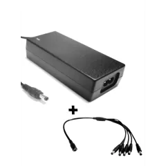 SAXXON uFP12VDC41APAQ - Paquete de Fuente de Poder Regulada de 12 Vcc 4.1 Amperes + Divisor para 5 Cámaras/ Color Negro/ Para Usos Multiples: Sistemas de CCTV, Acceso, ETC/ Certificacion UL/